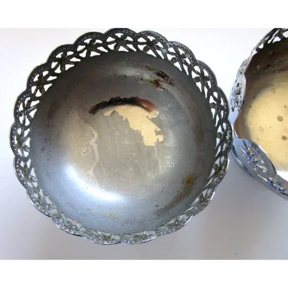 Cobalt Blue Glass and Silver Quality Plate Sugar and Creamer Set - England VTG - Picture 14 of 16